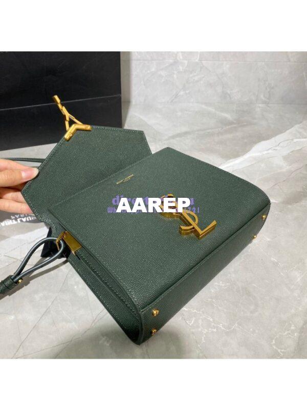 Replica YSL Saint Laurent Cassandra Mini Top Handle Bag In Grain De Poudre Embossed Leather 602716 Green 8