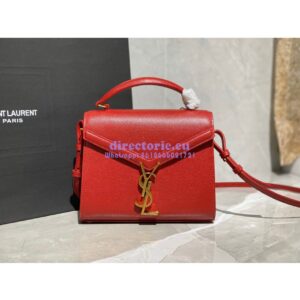 Replica YSL Saint Laurent Cassandra Mini Top Handle Bag In Grain De Poudre Embossed Leather 602716 Red 2