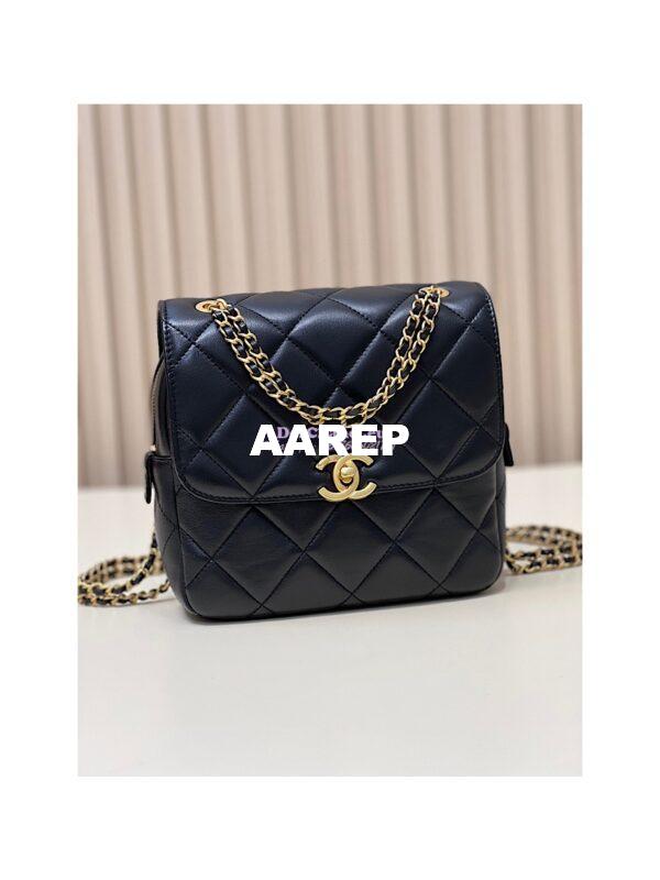 Replica Chanel 23P Ado Backpack Lambskin AS3884 Black 3