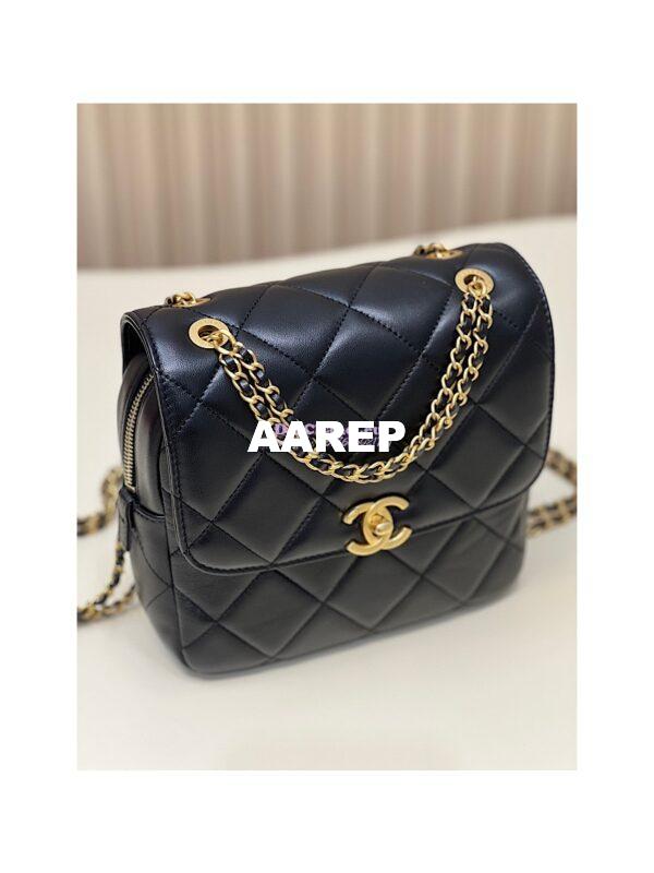 Replica Chanel 23P Ado Backpack Lambskin AS3884 Black 4