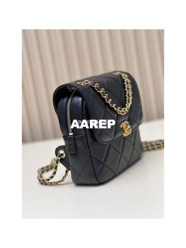 Replica Chanel 23P Ado Backpack Lambskin AS3884 Black 5