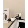 Replica Chanel Open Shoes Shiny Goatskin with Pearls G39245 Black 2