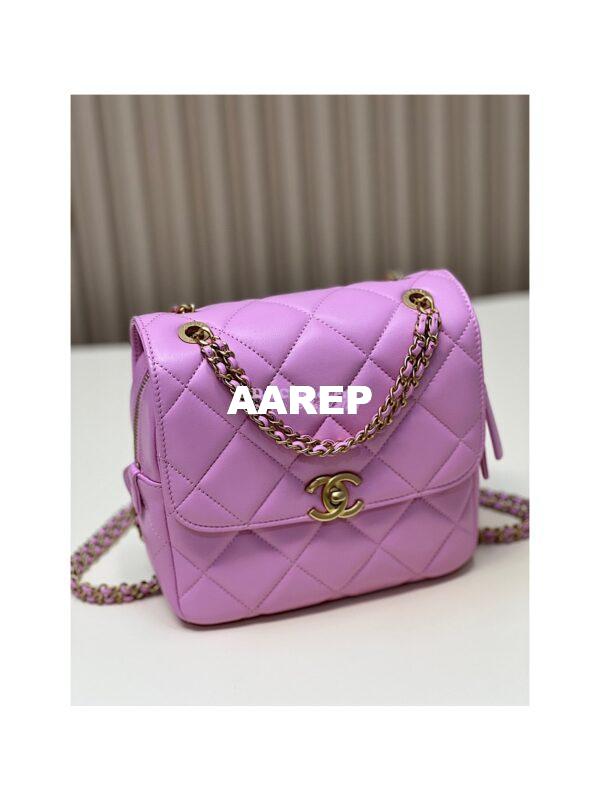 Replica Chanel 23P Ado Backpack Lambskin AS3884 Purple 2