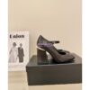 Replica Chanel Open Shoes Shiny Goatskin with Pearls G39245 Beige & Black 2