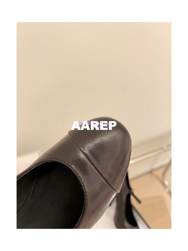 Replica Chanel Open Shoes Shiny Goatskin with Pearls G39245 Black 8