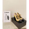 Replica Chanel Open Shoes Shiny Goatskin with Pearls G39245 White & Black 2