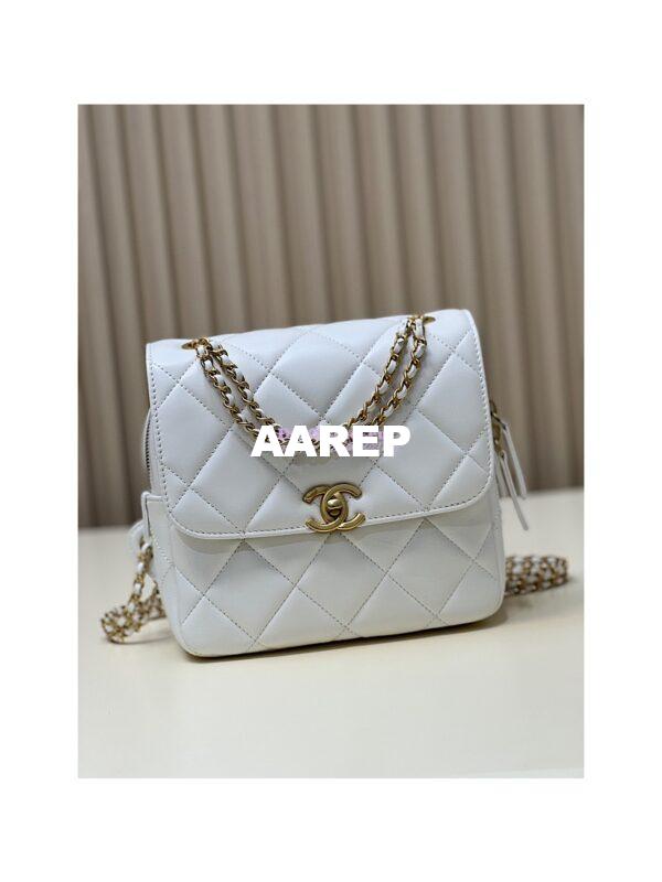 Replica Chanel 23P Ado Backpack Lambskin AS3884 White 3