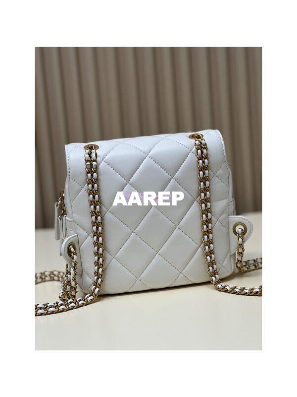 Replica Chanel 23P Ado Backpack Lambskin AS3884 White 14