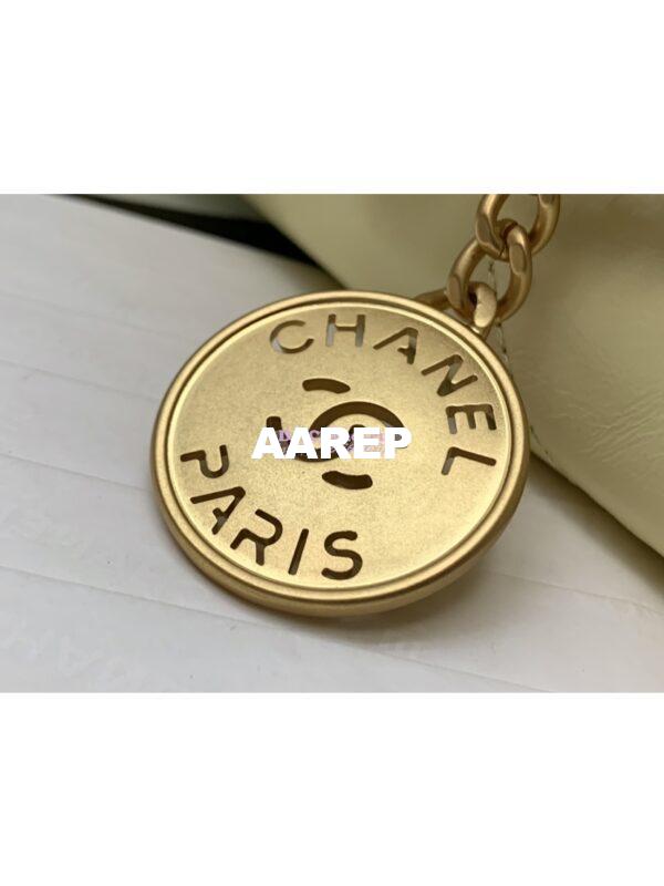 Replica Chanel Mini 22 Handbag Shiny Calfskin & Gold Metal AS3980 Light Yellow 7