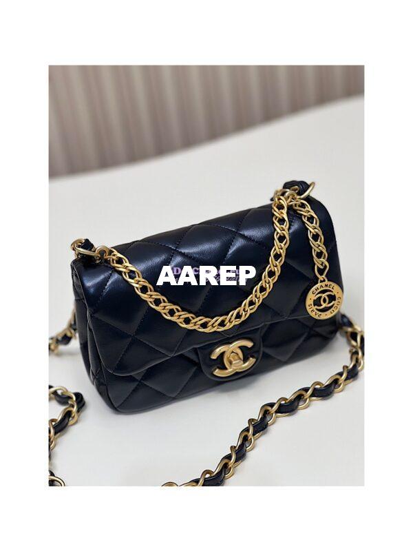 Replica Chanel 23SS Small Flap Bag in Lambskin AS4012 Black 2