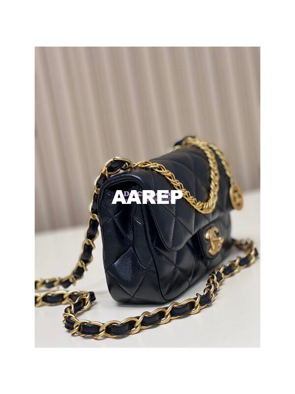Replica Chanel 23SS Small Flap Bag in Lambskin AS4012 Black 3