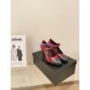 Replica Chanel Open Shoes Shiny Goatskin G39110 Black & Dark Gray 2