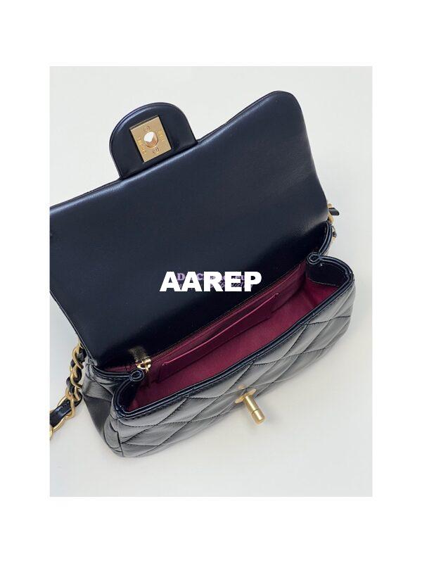 Replica Chanel 23SS Small Flap Bag in Lambskin AS4012 Black 6