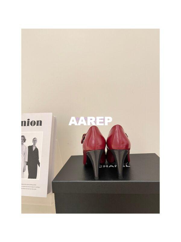 Replica Chanel Open Shoes Shiny Goatskin G39110 Burgundy & Dark Gray 8