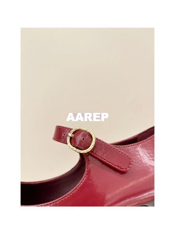 Replica Chanel Open Shoes Shiny Goatskin G39110 Burgundy & Dark Gray 10