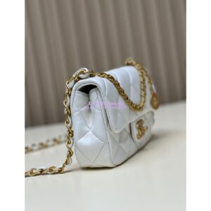 Replica Chanel 23SS Small Flap Bag in Lambskin AS4012 White 2