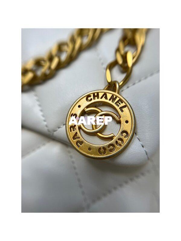 Replica Chanel 23SS Small Flap Bag in Lambskin AS4012 White 4
