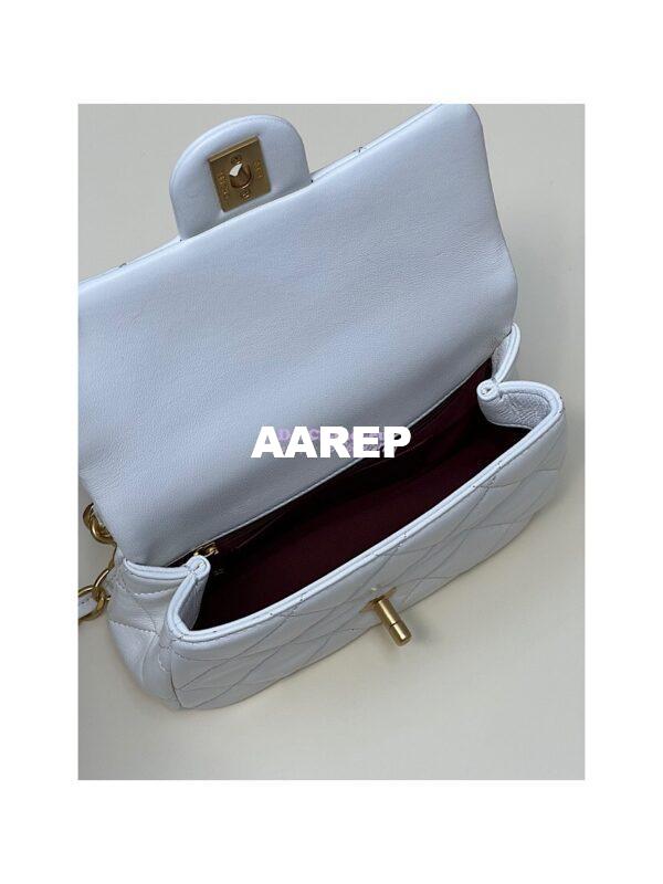 Replica Chanel 23SS Small Flap Bag in Lambskin AS4012 White 6