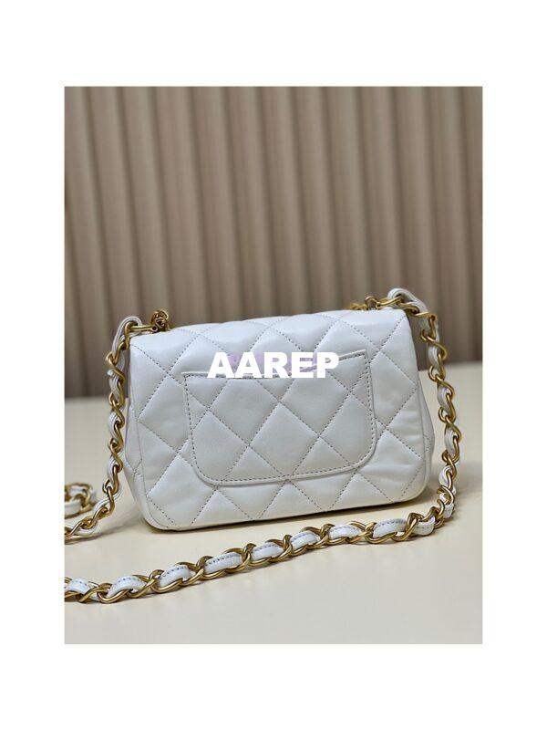Replica Chanel 23SS Small Flap Bag in Lambskin AS4012 White 8