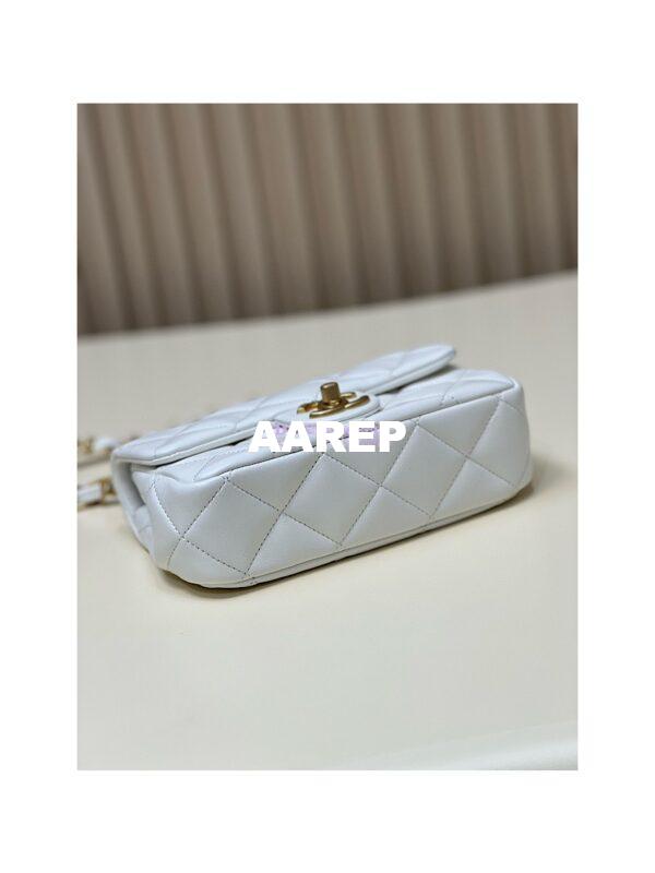 Replica Chanel 23SS Small Flap Bag in Lambskin AS4012 White 9