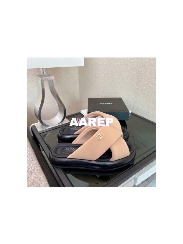 Replica Chanel 22SS Mules Lambskin G38864 Beige 6