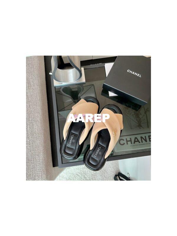 Replica Chanel 22SS Mules Lambskin G38864 Beige 7