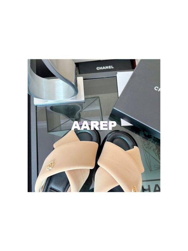 Replica Chanel 22SS Mules Lambskin G38864 Beige 9