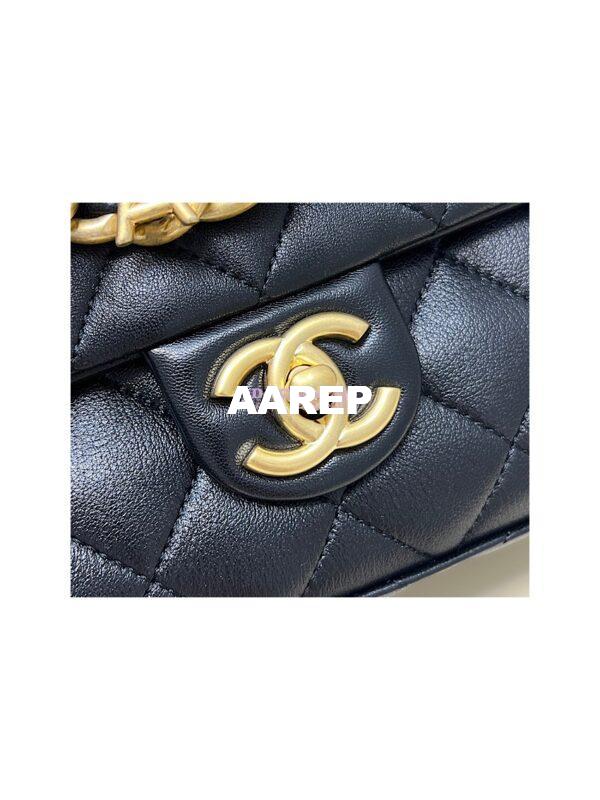 Replica Chanel 22SS Flap Bag in Lambskin AS3897 Black 7
