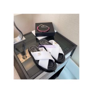 Replica Chanel 22SS Mules Lambskin G38864 White 2