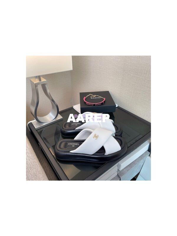 Replica Chanel 22SS Mules Lambskin G38864 White 6