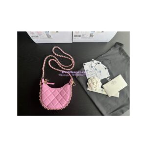 Replica Chanel 23P Mini Hobo Bag Lambskin AS3232 Light Pink (Limited Edition) 2