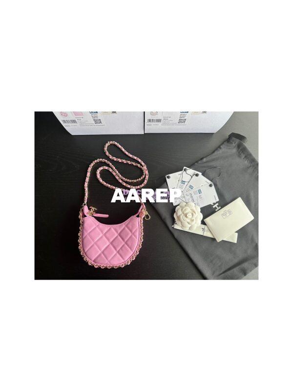 Replica Chanel 23P Mini Hobo Bag Lambskin AS3232 Light Pink (Limited Edition) 4