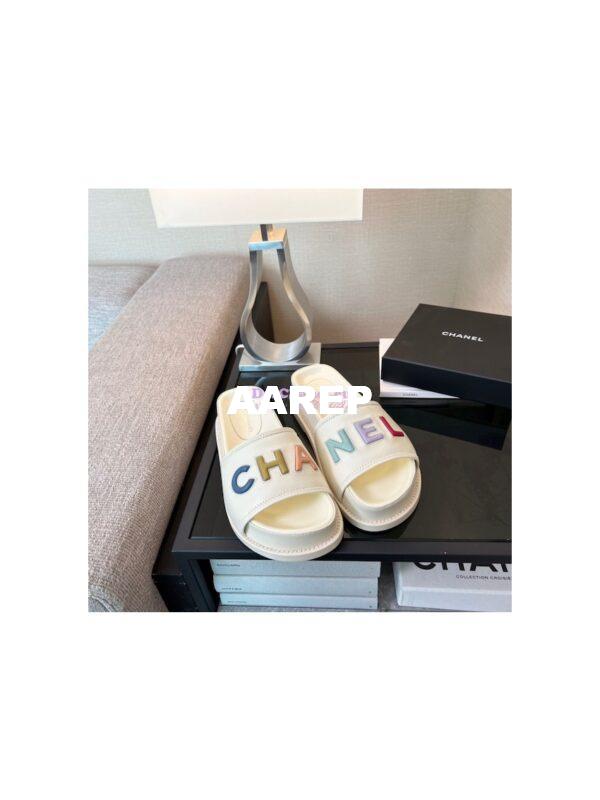 Replica Chanel 22SS Lambskin Mules G38933 White 3