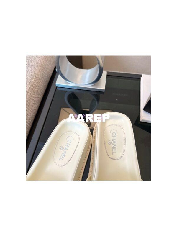 Replica Chanel 22SS Lambskin Mules G38933 White 8