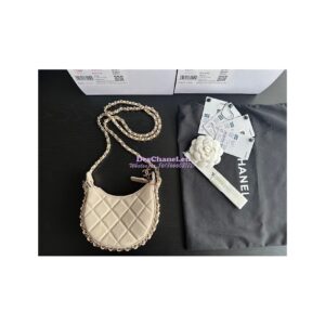 Replica Chanel 23P Mini Hobo Bag Lambskin AS3232 Ecru (Limited Edition) 2