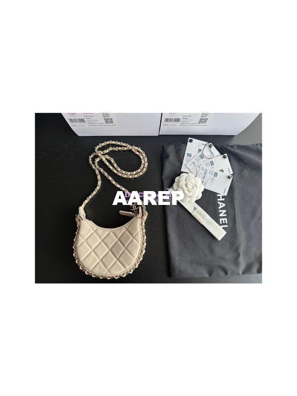 Replica Chanel 23P Mini Hobo Bag Lambskin AS3232 Ecru (Limited Edition) 4
