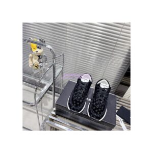 Replica Chanel Printed Suede Calfskin Trainers G39230 Black