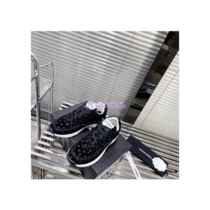 Replica Chanel Printed Suede Calfskin Trainers G39230 Black 2