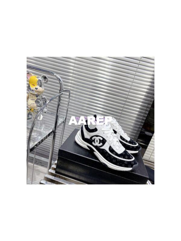 Replica Chanel Printed Suede Calfskin Trainers G39230 T2 3