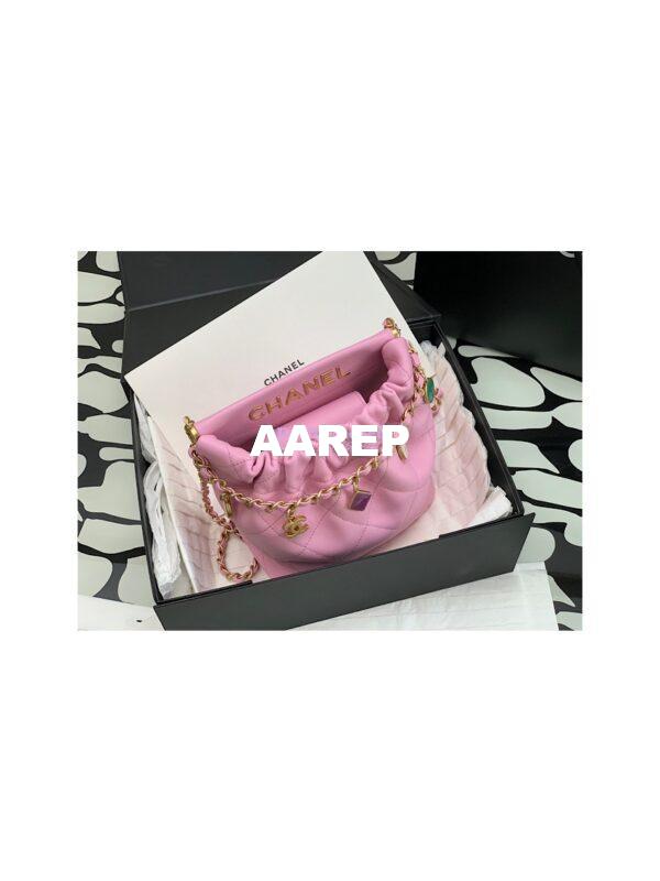 Replica Chanel Small Bucket Bag in Lambskin & Resin AS3793 Light Pink (Limited Edition) 3