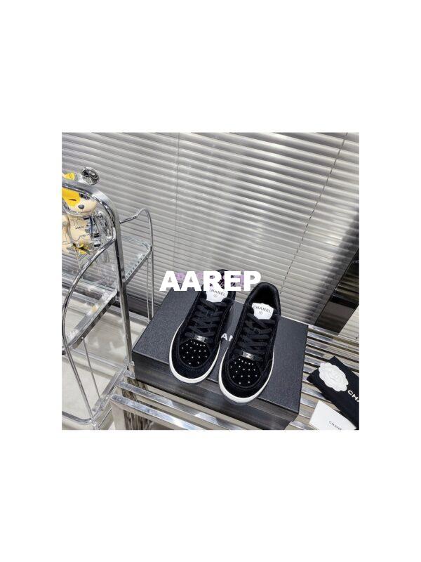 Replica Chanel Suede Calfskin Trainers G39225 Black 3
