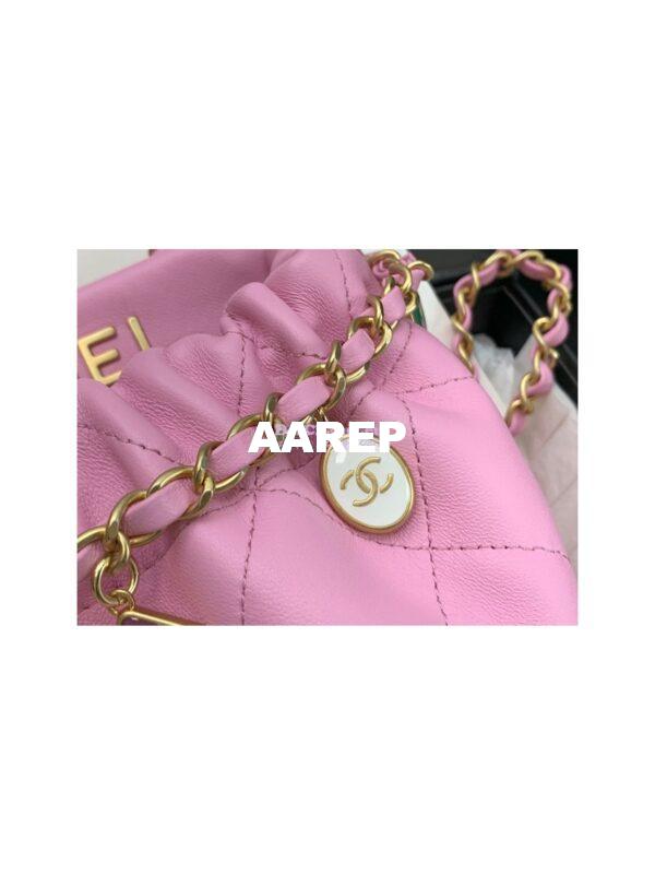 Replica Chanel Small Bucket Bag in Lambskin & Resin AS3793 Light Pink (Limited Edition) 4
