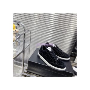 Replica Chanel Suede Calfskin Trainers G39225 Black 2