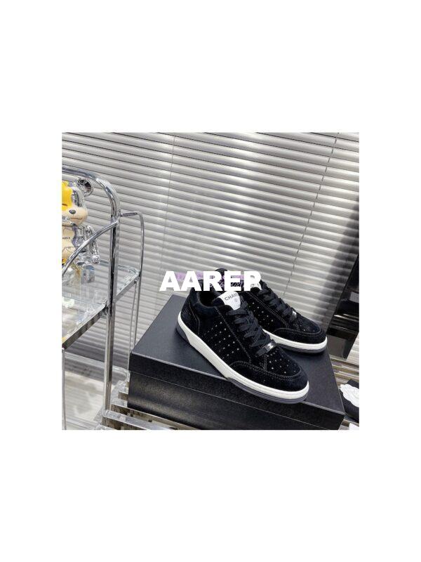 Replica Chanel Suede Calfskin Trainers G39225 Black 4