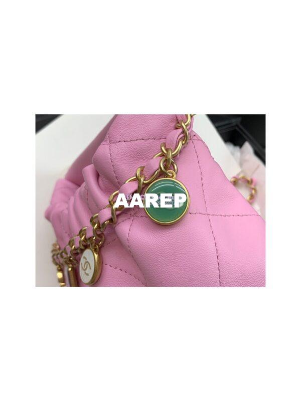 Replica Chanel Small Bucket Bag in Lambskin & Resin AS3793 Light Pink (Limited Edition) 7