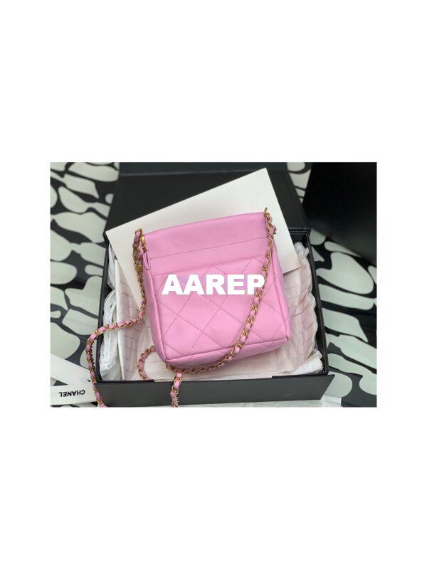 Replica Chanel Small Bucket Bag in Lambskin & Resin AS3793 Light Pink (Limited Edition) 8