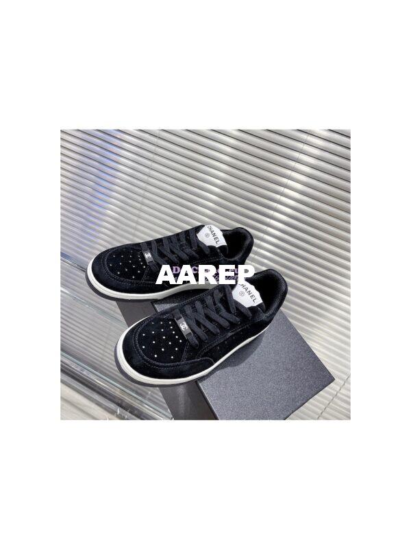 Replica Chanel Suede Calfskin Trainers G39225 Black 8