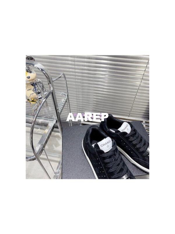 Replica Chanel Suede Calfskin Trainers G39225 Black 9