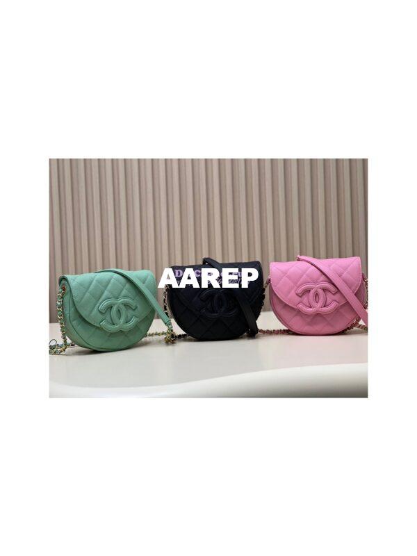 Replica Chanel Mini Messenger Bag Grained Calfskin AS3867 Black