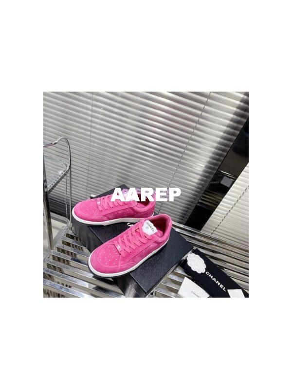 Replica Chanel Suede Calfskin Trainers G39225 Pink 4